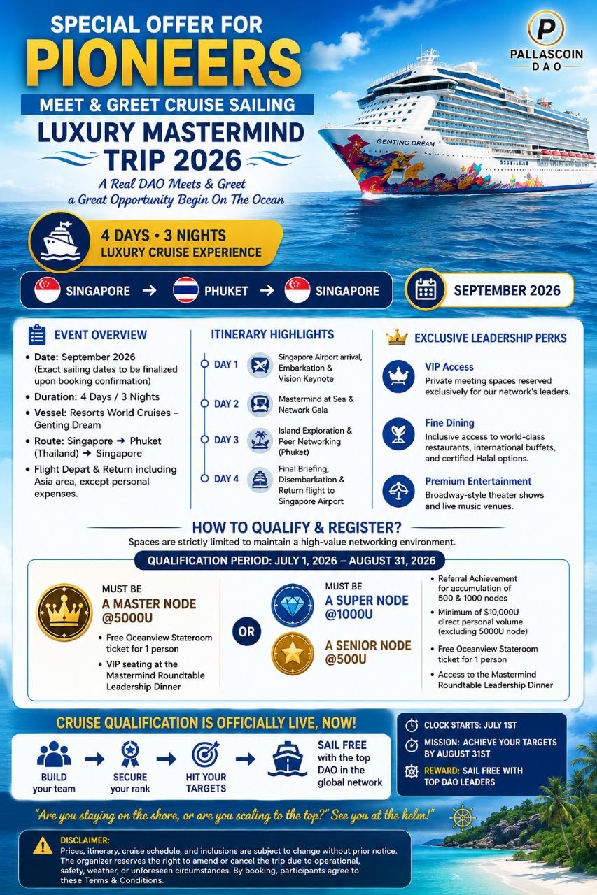 PALLASCOIN DAO Pioneers Cruise Sailing official artwork